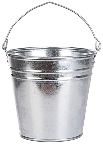 Esschert Design Seau en Zinc, Taille Moyenne, Gris