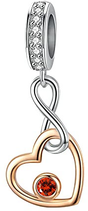 MariaFonte Charm New 2025 Compatibile Tutte Marche Pendente Cuore Oro Rosa Corallo Rosso Infinito Compleanno Anniversario Ciondoli Originale Bead Argento 925 Mamma Portafortuna Famiglia Natale