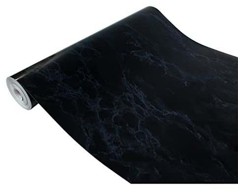 Klebefolie Möbel 67,5x240 cm | Möbelfolie selbstklebend in Steinoptik | Folie für Möbel zur einfachen Renovierung von Türen, Tischen und Regalen | Klebefolie dekorativ und abwaschbar | Marmor Schwarz