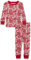Amazon Essentials Set di Pigiama da Notte Attillati in Cotone Unisex Bimbi, Rosso Babbo Natale, 24 Mesi
