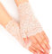 ihreesy Damen Halbfinger Fahrradhandschuhe,2 Stücke Lang Fingerlos Spitze Handschuhe Anti-Rutsch Netzhandschuhe Courtesy Sommer Sonnenschutz Fingerlose Spitzenhandschuhe,Beige