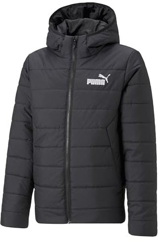 PUMA Jungen ESS Hooded Padded Jacket Wattierte Jacke, Schwarz, 128