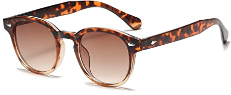 Long Keeper Retro Runde Sonnenbrille - Vintage Sonnenbrille Rund Herren Damen Klassische Unisex Stil Retro Johnny Depp Brille mit Uv400 Schutz