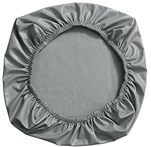 YOPOIY 1 Stück PU Leder Bezug für Bürostuhl, Wasserfeste rutschfest Sitzbezug Stretch Wasserdicht Ölfest Drehstuhl bezug mit Elastischer Unterseite -grau