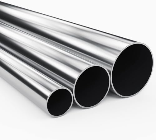 Tubo in Acciaio Inox per Scarico Auto - Diametro 50 mm, Spessore 1.2 mm, 1 Metro - Tubolare Tondo per Marmitta con Foro Modulare e di Facile Installazione - SAMMA PARTS