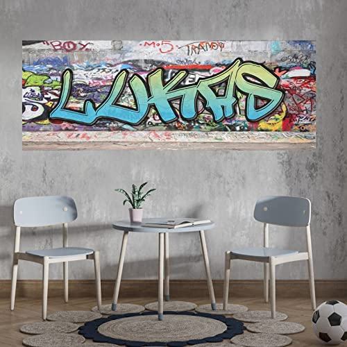 tjapalo p77x Cooles Wandbild Graffiti Poster mit Namen personalisiert Graffiti jugendzimmer Poster Name XXL Kinderzimmer Wandbild Teenager junge Mädchen, Größe: B70xH24cm