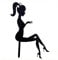 Frdun High Heels Lady Girl Acryl Cake Topper Sitting Lady Silhouette Cake Topper Personalisierte Happy Birthday Dessert Cupcake Topper für Hochzeit Geburtstag