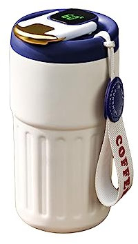 kiskick Borraccia da 450 ml, display intelligente della temperatura, isolamento termico con manico, tazza termica intelligente, in acciaio inox, bottiglia d'acqua portatile D