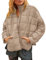 GeGekoko Damen Leichte Winterjacke Packbar Oversized Steppjacke Kurz mit Reißverschluss Wasserabweisende Kurzer Daunenmantel-Khaki