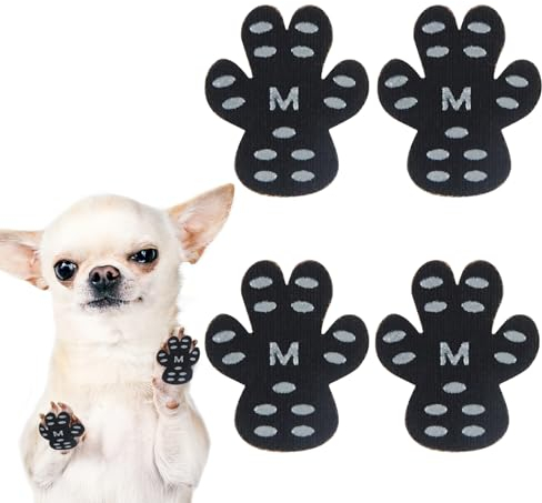 Darryy Anti-Rutsch Pfotenschutz für Hunde 24 Stücke,Selbstklebende Silikon-Gel Beständig rutschfest Traktion Hund Schuhe Hundeschuhe Hundesocken Ersetzen (M)