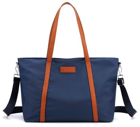 Laptop-Tragetasche für Damen, 15,6 Zoll Laptoptasche, wasserdicht, Nylon, Lehrertasche, Arbeit, große Handtasche, Blau