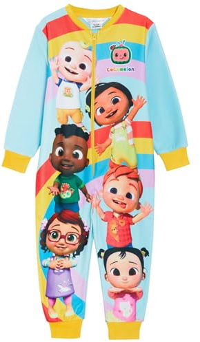CoComelon Einteiler für Kinder, All-in-One-Pyjama, Jungen- und Mädchen-Fleece-Pyjama, JJ-Reißverschluss, Unisex-Nachtwäsche