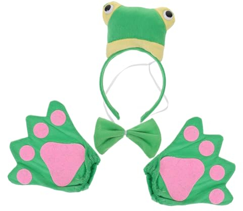 DRESSOOS 1 Satz Frosch-Stirnband-Set Frosch-Cosplay-Sets für Kinder Geburtstagsparty-Kostüm Kinderkleidung Handschuhe Halloween-Cosplay-Zubehör Tierkostüm für Kinder dreidimensional Suite