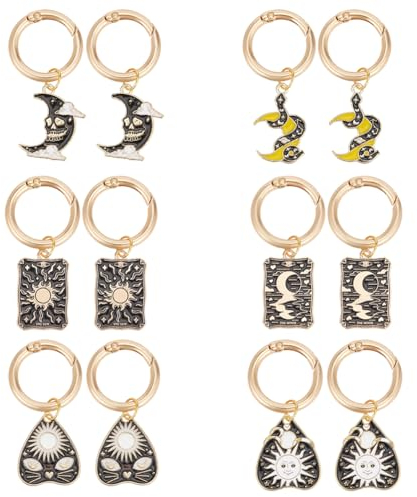 PLIGREAT 12 Stück Sonne und Mond Stiefel Schuhe Charms Gothic Anhänger Schuh Dekoration Schuh Stiefel Hängende Ornamente mit Federring für DIY Halskette Armband Schmuck Herstellung Schuh Deko