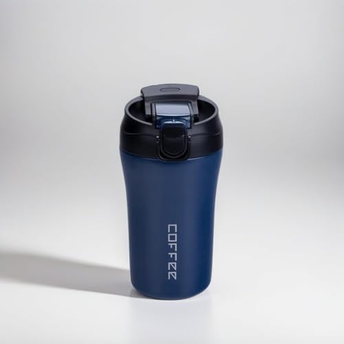 KAYS Vaso Termo Cafe, Taza termico para cafe con pajita, Termo café de 400 ml, Taza de cafe para llevar, Termo Acero inoxidable, Termo para viajes.