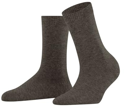 FALKE Damen Socken Cosy Wool W SO Wolle Kaschmir einfarbig 1 Paar, Braun (Porto Melange 5201) neu - umweltfreundlich, 39-42