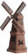 EMUKOEP Holländische Windmühle Holz Windmühle 15×10×9 Dekor Retro Rot Bronze Tragbar, Langlebig, Bar Restaurant Wohnzimmer Dekoration Bausatz