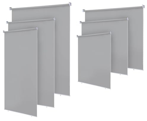 ISOISL Senkrechtmarkise 140×140CM Vertikalmarkise Außenrollo Sonnenschutzrollo Sichtschutz Beschattung UV Schutz für Balkon, Terrasse, Gartencm, Hellgrau