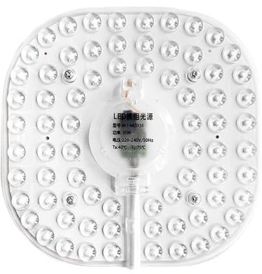 ADZJOY Módulo de luz LED, Mecha de luz de Techo LED de 220 V, módulo de Fuente de luz de Repuesto de Disco de luz magnética, luz SMD, Regulable(Square 24W dimming 160MM)