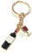 FizzyButton Gifts Wine Bottle and Wine Glass Keyring Key Ring with Enamel Charm and Gold Tone Keychain