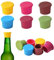 Dokeno Lot de 12 bouchons de bouteille de bière réutilisables en silicone - 6 couleurs - Pour bière, jus, vin et bouteilles en verre
