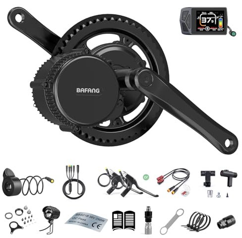 BAFANG Mittelmotor BBS01B 350W 36V Ebike Umbausatz mit Multifunktions EKD01 Display, G340 Mittlerer Antriebsmotor für BB68mm Mountainbike Rennrad Pendlerfahrrad