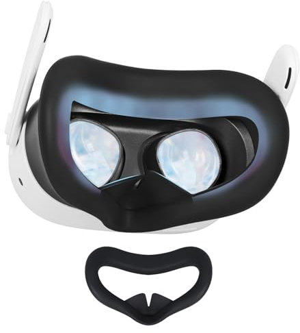 YipuVR VR Silicone Eye Mask for Meta Quest 3S, Anti-Sweat and Light-Proof Silicone VR Face Cover, Soft texture, Cover for Meta Quest 3S Headset Accessories (Black)