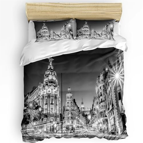 Rodths Bettwäsche 135x200 Barcelona Bettbezug 135 x 200 2er Set, Weiche Microfaser Deckenbezug mit ReißVerschluss, 1 Kissenbezug 80x80 cm, Bügelfreie Weich Bettdeckenbezug