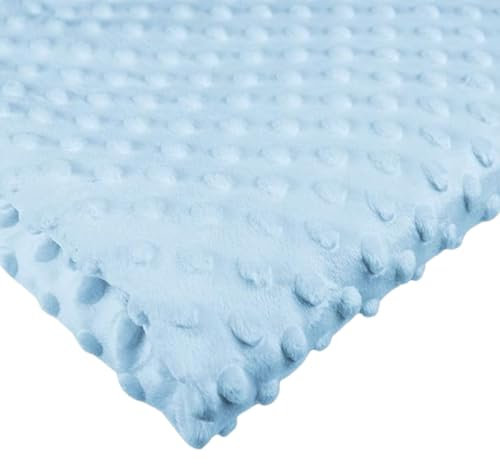 Polyester Meterware Stoff 50x160 cm - Minky Plüschstoff - Flauschiger Fleece für Kinderstoffe (Hellblau)