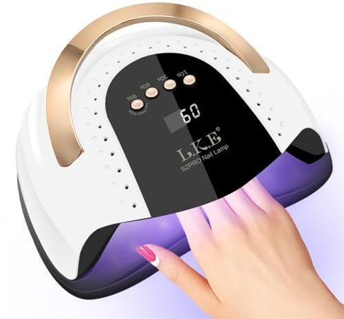 UV Nail Lamp 268W Gel Nail Lamp Nail Dryer with Auto Sensor 4Timer Settings | LKE Professional UV Lamps for Gel Nails Fast Curing Lamp LED Nail Lamp Portable UV/LED Gel Nail Polish for Home Salon & Gift