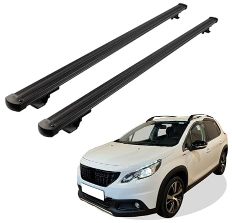Grundträger Dachträger für Peugeot 2008 ab Baujahr 2013-2019 V1 Schwarz, Querträger, Dachlastträger, Dachgepäckträger, Gepäckträger