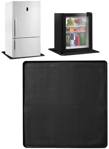 rflaueo 23.6×23.6 In Fridge Silicone Mat Floor Protector with 0.8Inch Raised Edges Soft Under Refrigerator Floor Protector for Dryer Mini Fridge Wine Cabinet(U296-1)