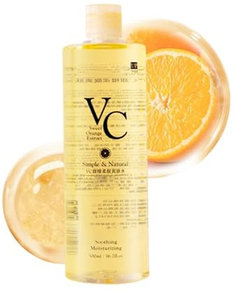 Vc Toner Vitamin C, Vc Soothing Toner Korean with Hyaluronic & Centella Asiatica, Refreshing Hydrating Minimizes Pores & Soothes Dry for Face (500ML)