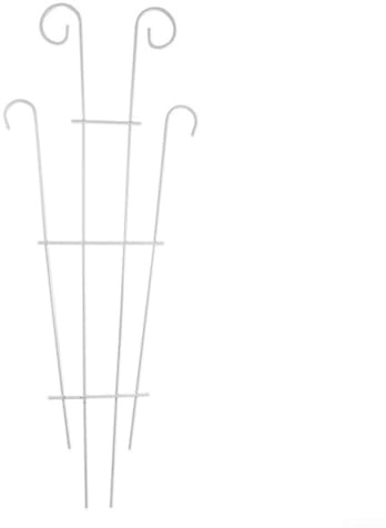 Garden Trellis for Climbing Plants - Sturdy Metal Plant Support Structure with Curled Design for Roses and Ivy Black(White)
