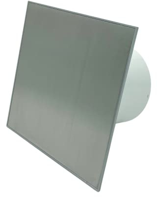 AirTech-UK Bathroom Extractor Fan 100 mm / 4 Smooth Stainless Steel Trax Front Panel with Humidy Sensor and Timer