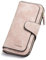 Portefeuille Femme Grande Capacite PU Cuir Porte-Monnaie Elégant avec 16 Porte-Cartes y Compris 2 fenêtre d'identification, Zippé pour Femme (Rosé)