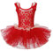 ZNYUNE Girls Ballet Dress Leotards Gymnastic Dance Tutu Skirt Dancewear Dress B204 Red L