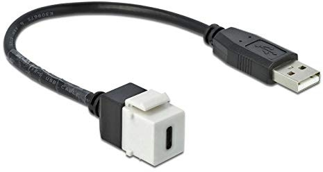 DELOCK ADAP KEYSTONE USB-C 2.0 TO USB2.0 A STECKER MIT CABLE