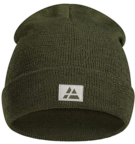 DANISH ENDURANCE Mütze aus recyceltem Material, Weiche Beanie Wintermütze, Warme Fischermütze, Hüte, Mützen & Caps, Unisex, für Herren & Damen, Grün, Einheitsgröße