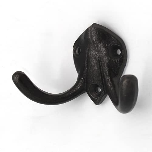 3er-Set Kleiner Wandhaken Garderobenhaken Kleiderhaken mit Schrauben, Eisen grau, vintage antik