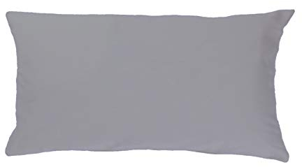 Kissenbezug 40x80 cm Uni Hellgrau Baumwolle Dekokissen Kissenhülle Couchkissen Sofakissen Deko Reißverschluss