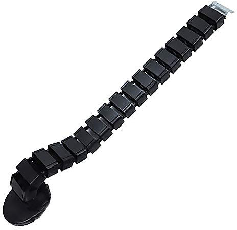 130x6.8x3.5cm Cable Management Spine Flexible Cable Organiser Cable Cover Protector for Under-desk Cable Management in Black, Square
