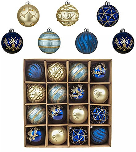 Valery Madelyn Weihnachtsbaumschmuck-Set für Karneval, bruchsichere Weihnachtskugel-Ornamente, 8,9 cm, Pfau, hängende Ornamente für Weihnachtsfeiertagsdekoration