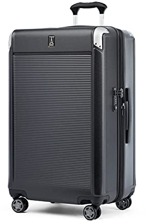 Travelpro Platinum Elite Hartschalen-Erweiterbares Gepäck mit 8-Rad Spinner - Hartschalen-Polycarbonat-Koffer mit TSA-Schloss für Sicherheit - Dark Sky Blue kariert, groß, 77x46x35 cm