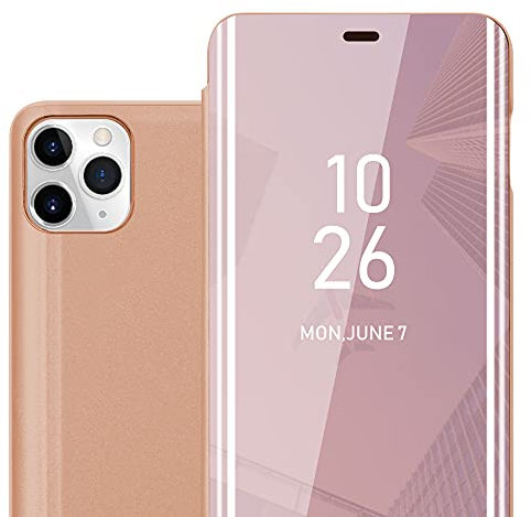 Cadorabo Hülle kompatibel mit Apple iPhone 11 PRO MAX Schutzhülle TPU Silikon Case 360 View Spiegel, Slim Kratzfest Weiche Gummi mit Rundumschutz Cover Hülle für iPhone 11 PRO MAX in Pink