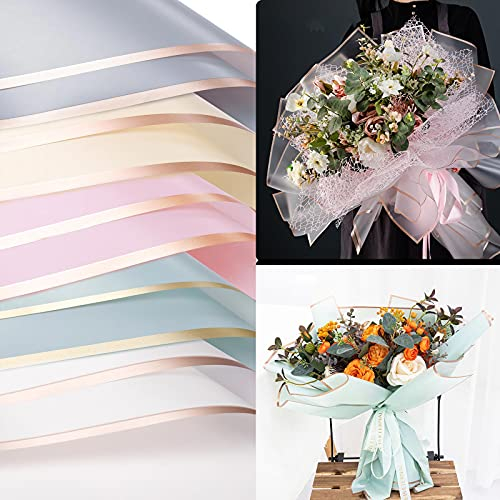 Blumenstrauß Papier 20 Blatt Geschenkpapier für Blumen 5 Farben Wasserdicht Floristenverpackungspapier für Hochzeit Geburtstage Party Dekoration Geschenkpapier DIY Kunsthandwerk, 58cm