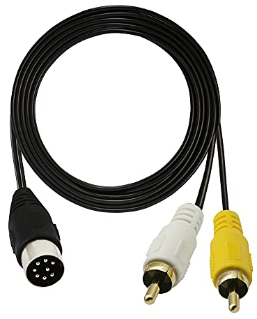 GINTOOYUN Din 8Pin auf 2RCA Kabel 70,87 Zoll 8Pin Din Stecker auf 2RCA Stecker Audio Adapterkabel für Musikinstrument Audio Equipment MIDI Device ect