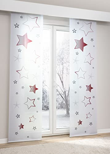 LYSEL Schiebegardine Sternenspiel in Rot, in der Größe (BxH) 60cm x 245cm