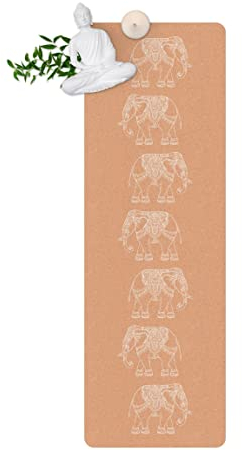 Bilderwelten Yogamatte Kork - Indischer Elefant Weiß, Größe HxB: 61x183 cm
