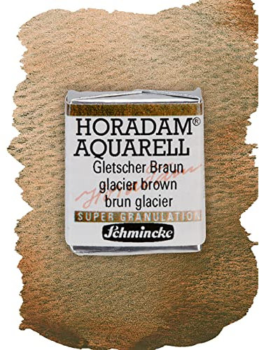 Schmincke – HORADAM® AQUARELL, Super Granulation, 14 964 044 Gletscher Braun, 1/2 Näpfchen, sehr stark granulierende Farbtöne, feinste, supergranulierende Aquarellfarben